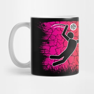 Travel back in time with beach volleyball - Retro Sunsets shirt featuring a player! Mug